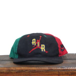Vintage 90s Colorblock Nike Air Jordan Athletic Apparel Swoosh Logo Snapback Hat Baseball Cap
