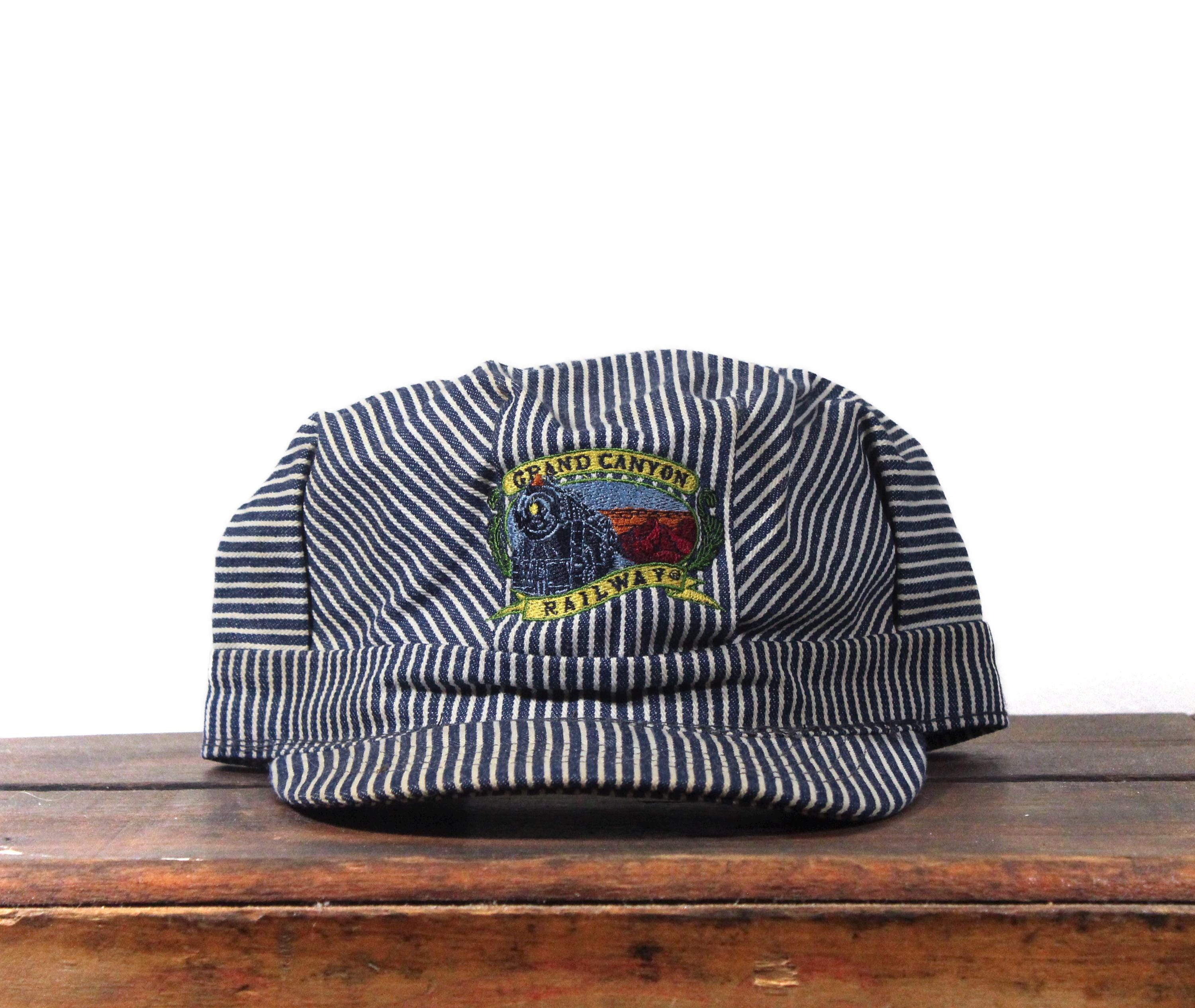 ✨NEW Vintage style train conductor American Eagle ? Black and White Striped Hat Amazon.com: Roundhouse Round House Train Conductor Hickory  main image 2