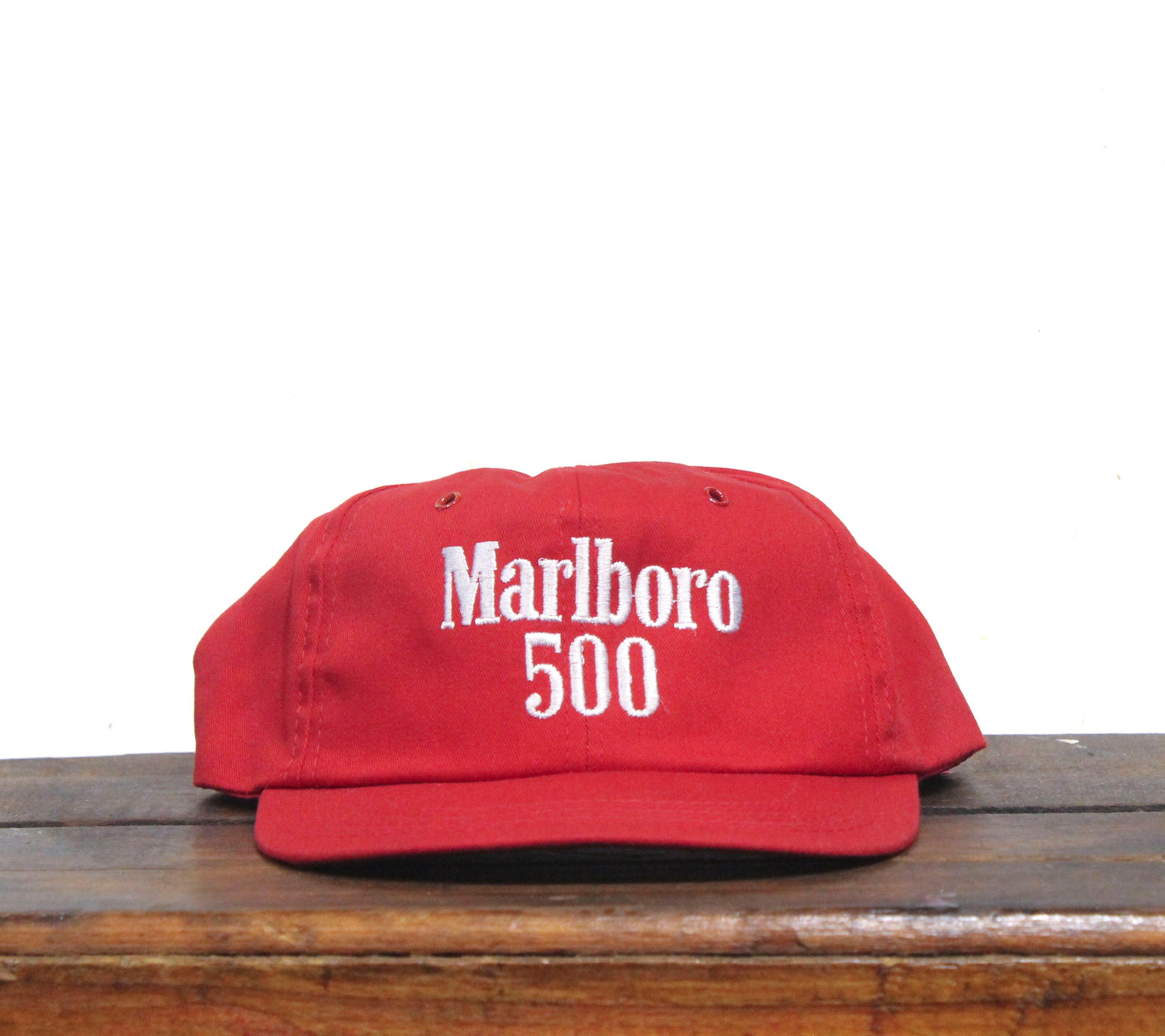90s Marlboro 500 キャップ USA製　企業物 Vintage 90s Red Marlboro 500 Indy Car Race Cigarettes Tobacco