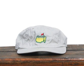 Vintage Distressed Masters Golf Tournament Augusta American Needle Unstructured Strapback Hat Baseball Cap