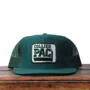 Vintage Trucker Hut Snapback Baseball Cap Collier PAC Verpackung Papier Company Tasche Karton Verpackung Patch Waldgrün Made In USA