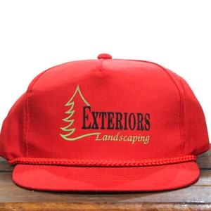 Vintage Trucker Hat Snapback Baseball Cap Exteriors Landscaping Grass Lawn Care Company Yard Pine Tree