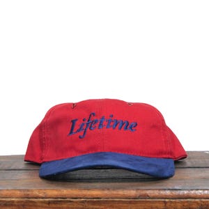 Vintage 90s Strapback Hat Baseball Cap Lifetime Television Channel TV Televised Women&#39;s Programming Show Network Program