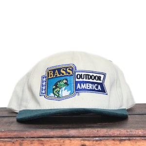Vintage Snapback Trucker Hat Baseball Cap Bass Anglers Sportsman Society Outdoor World America Store Fishing Outdoorsman Fisherman Club Fish