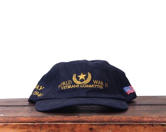 World War II Veteran Embroidered Baseball Cap - Structured Cotton, Adjustable, Military Branch Ribbon