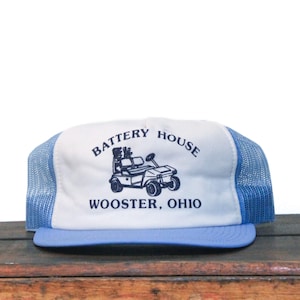 Vintage Batterie Haus Wooster OH Ohio Golf Cart Strom Power Auto Autoteile Trucker Hut Snapback Baseball Cap Made In USA