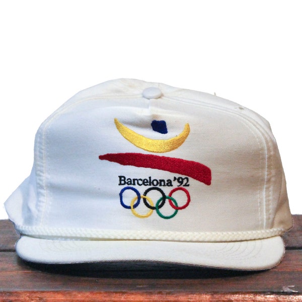 Vintage Strapback Trucker Hat Baseball Cap 90s 1992 Summer Olympics Games Barcelona Spain Europe