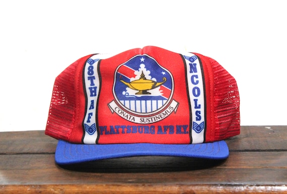 Vintage Trucker Hat Snapback Baseball Cap Plattsb… - image 1