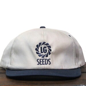 Vintage LG Seeds Corn Soy Hybrids Farmer Made In USA Trucker Hat Snapback Baseball Cap