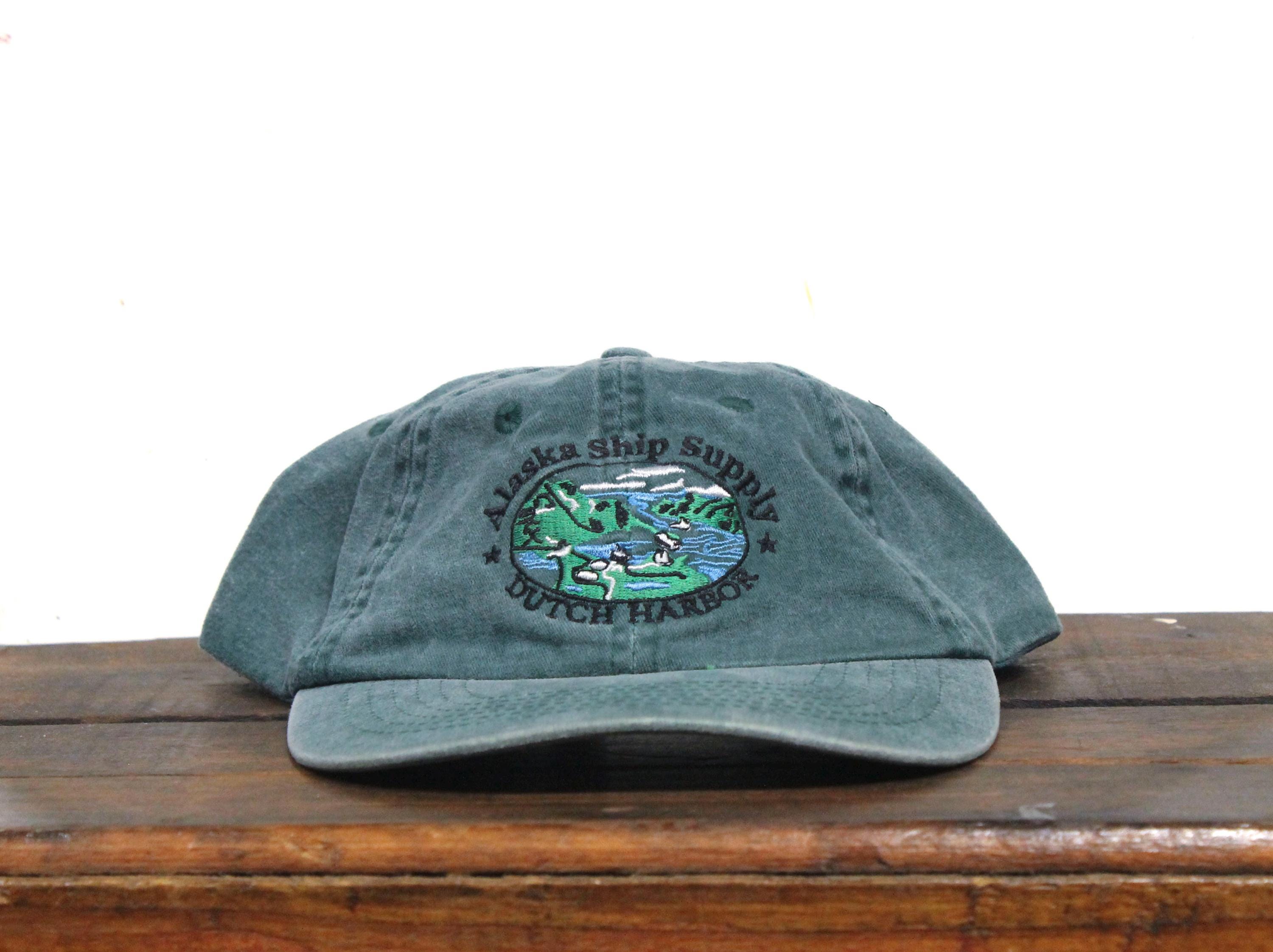 Vintage 90s Alaska Denim 100% Cotton Embroidered Baseball Dad Hat Strapb… Alaska the Last Frontier Cap Embroidered Baseball Hat  main image 4