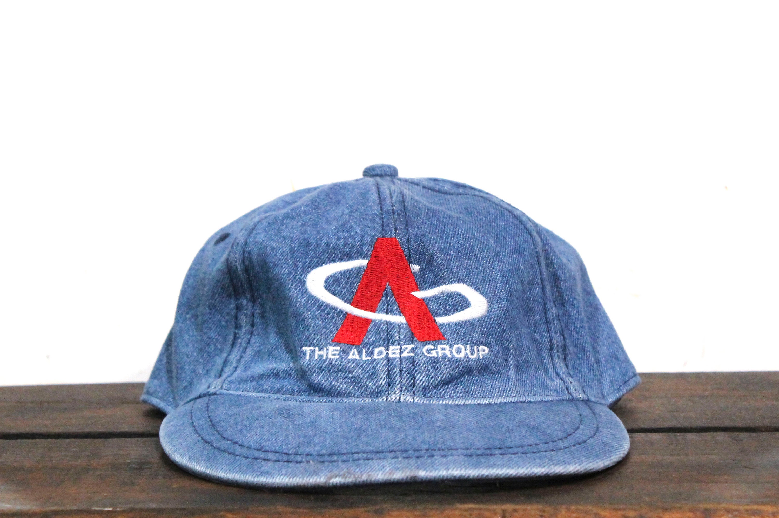 Vintage Unstructured Strapback Hat Baseball Cap Light Wash Denim