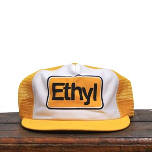 Vintage Trucker Hat Snapback Baseball Cap Ethyl Corporation Chemicals Plant Factory Manufacturing Automotive Products Oil Gas Made In USA