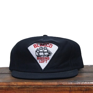 Gorra de béisbol vintage con cierre a presión, color negro, para aparejos, loft, empalme de cables, suministros de hardware, barco Clipper, barco, hecho en EE. UU., parche