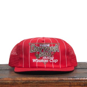 Vintage Pinstripe Trucker Hat Snapback Baseball Cap 1993 Daytona 500 Winston Cup Racing Race Series Nascar Racing Florida Made In USA