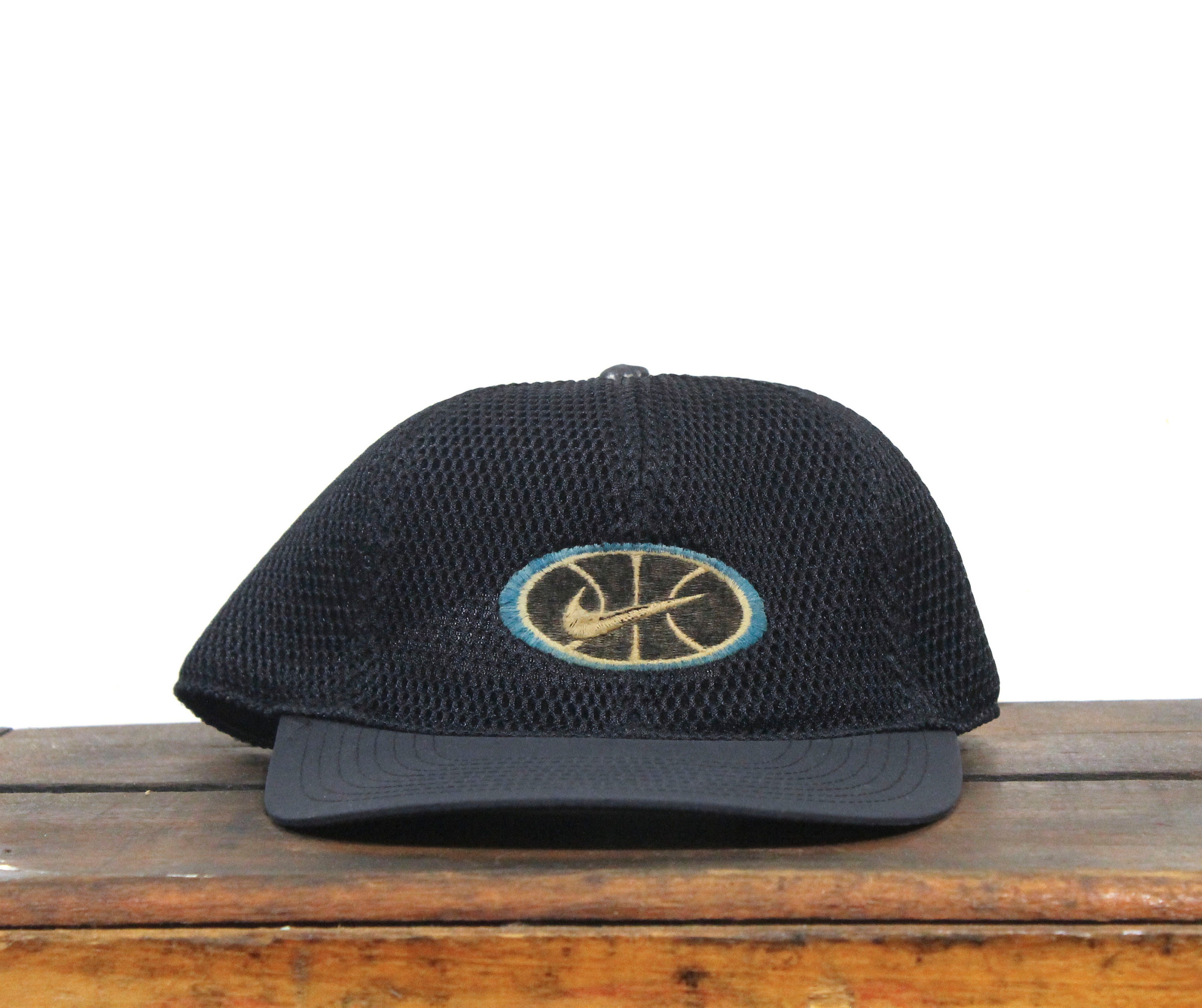 Vintage 90s Mesh Nike Basketball Air Athletic Apparel Swoosh Logo Snapback Hat Baseball Cap