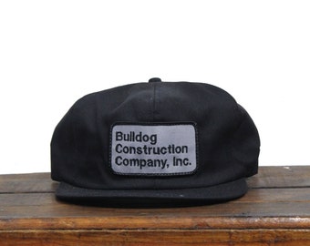 Vintage Trucker Hat Snapback Baseball Cap Bulldog Construction Company Contractor K Brand Products Patch Made In USA