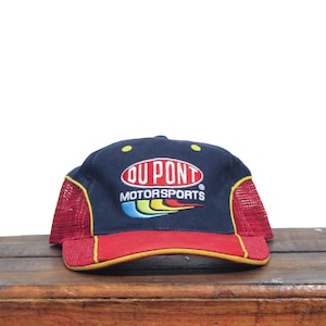 Vintage 90s Jeff Gordon Dupont Refinish Racing Automotive Car Paint Motorsports Nascar 24 Rainbow Mesh Sides Snapback Hat Baseball Cap