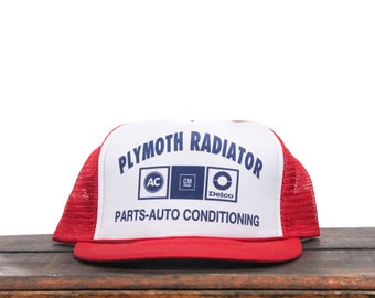 Vintage Trucker Hat Snapback Baseball Cap Plymouth Radiator Onderdelen Auto Airconditioning HVAC Koeling GM General Motors Ac Delco Bougies