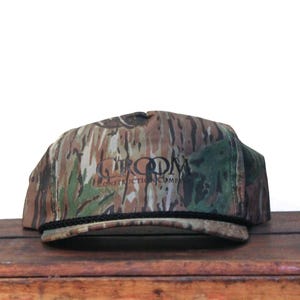 Vintage Treebark Tree Forest Camo Camouflage Croom Construction Company Contractor Hunting Snapback Trucker Hat Baseball Cap