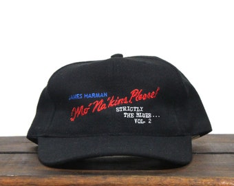 Vintage des années 90 James Harman Mo' Na' Kins Please Strictly The Blues Vol 2 Album Concert Music Show Tour Icepick Boogie Snapback Hat Baseball Cap