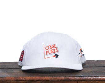 Vintage Trucker Hat Strapback Baseball Cap Coal Fuels Americas Power Mine Mining Extraction Ore Minerals Heat Energy