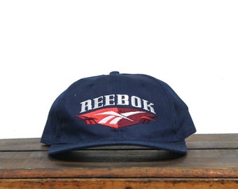 Vintage 90s Reebok Shoes Athletic Gear Sports Logo Snapback Hat Baseball Cap