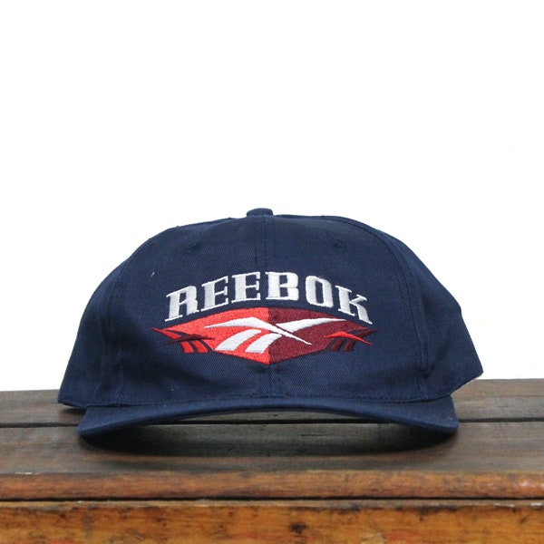 Vintage 90s Reebok Shoes Athletic Gear Sports Logo Snapback Hat Baseball Cap