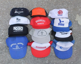 Vintage Trucker Hat Variety Pack One Dozen Random Snapback Baseball Caps Lot Collection Bulk Wholesale Distressed Beater FINAL SALE!