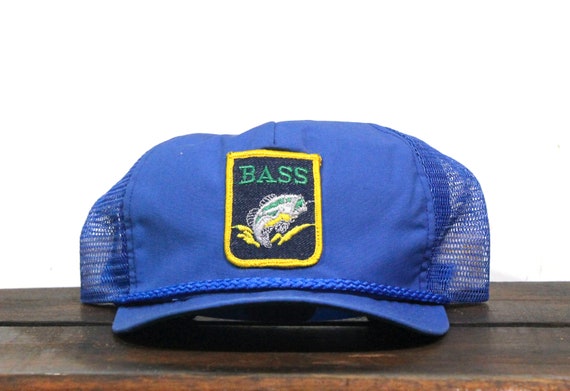 Trucker Hat Vintage Snapback Baseball Cap Bass Anglers Sportsman Society  Fishing Outdoorsman Fish Patch