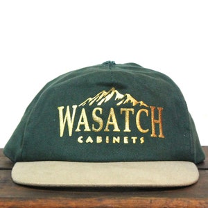 Vintage 90er Jahre Wasatch Cabinet Company Kitchen Remodeling Carpentry Strapback Hut Baseball Cap