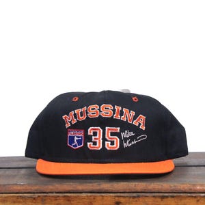 Vintage Mike Mussina #35 Baltimore Orioles O&#39;s Maryland MLB Pitcher Snapback Trucker Hat Baseball Cap Made In USA