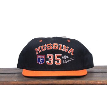 Vintage Mike Mussina #35 Baltimore Orioles O&#39;s Maryland MLB Pitcher Snapback Trucker Hat Baseball Cap Made In USA