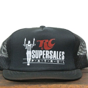 Chapéu de caminhoneiro vintage boné de beisebol snapback 80s RC Cola Supersales Patrol Soda Pop Distribuidor de vendas de bebidas