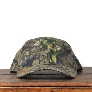Vintage Blank Mossy Oak Woodland Camo Camouflage Hunting Strapback Hat Baseball Cap