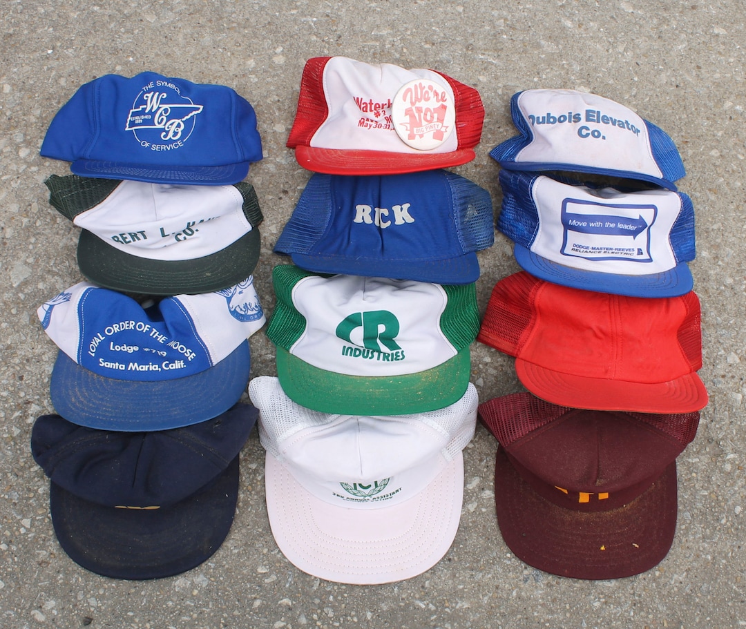 Vintage Snapback Trucker Hat Baseball Cap Lot Bundle 13 Hats