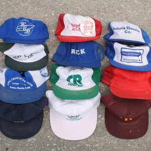 Vintage Made In USA Trucker Hat Variety Pack One Dozen Snapback Baseball Caps Lot Collection Bulk Wholesale - Crumbling Foam, Sold AS-IS!