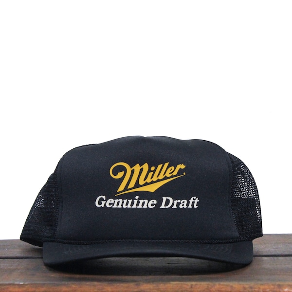 Vintage 80s Miller Genuine Draft Beer Lite High Life Snapback Trucker Hat Baseball Cap