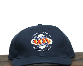 Vintage Baltimore Ravens 2001 Super Bowl XXXV Champs NFL Strapback Hat Cap Navy