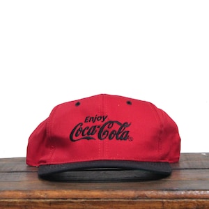 Vintage 90s Coke Coca Cola Classic Soft Drink Logo Soda Pop Snapback Hat Baseball Cap