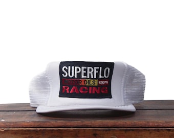 Cappello da camionista vintage Exxon Superflo Racing Motor Oil Tiger Tank Gas Station Petroleum Snapback Baseball Cap Patch