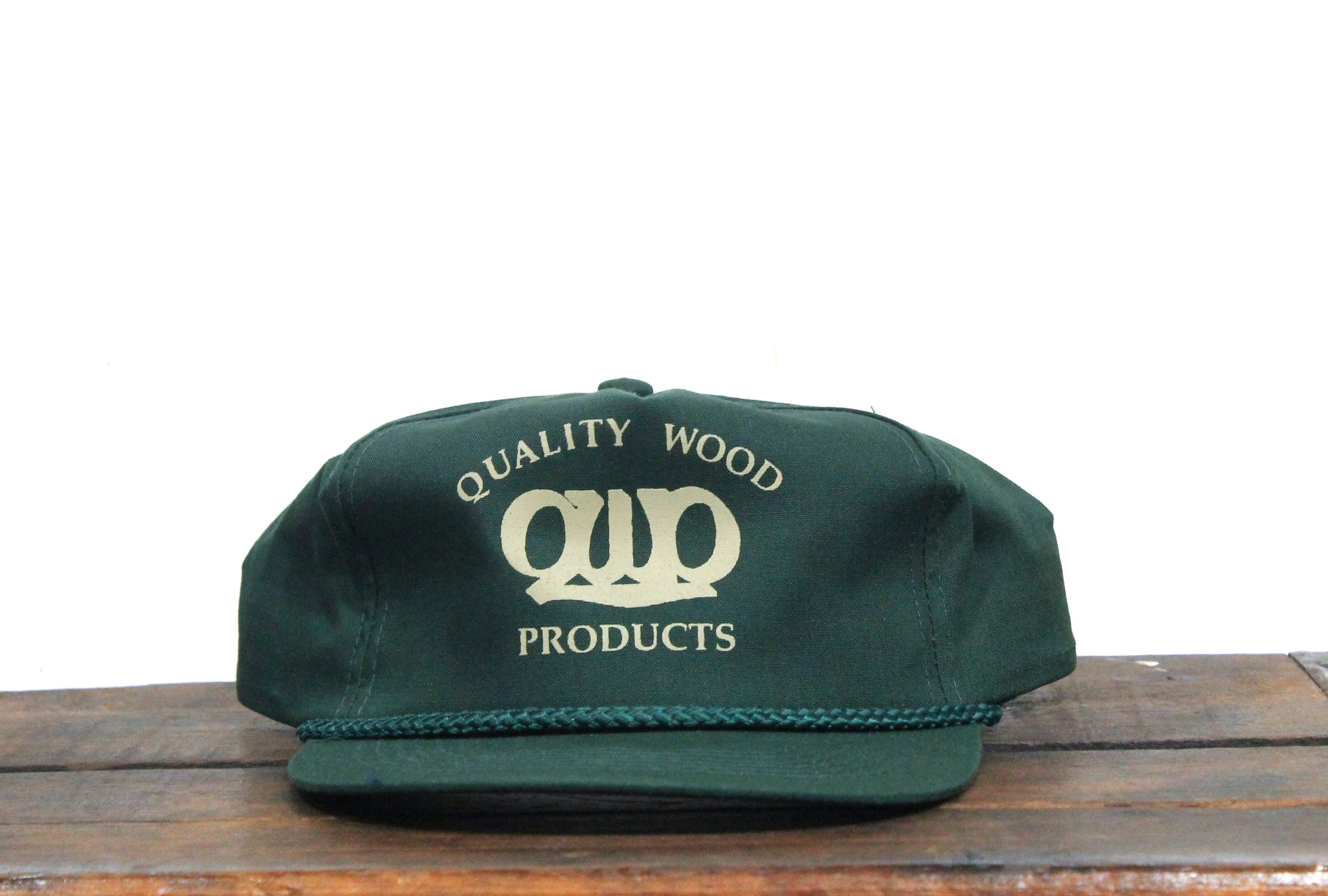 Vintage Forest Green Trucker Hat Snapback Baseball Cap QWP Quality Wood  Products Lumber Yard Building Materials Construction Wood Timber 