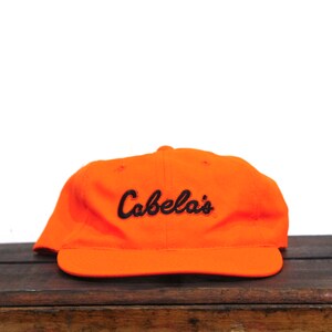 ヴィンテージ アンストラクチャード ブレイズ ハンター オレンジ ストラップバック ハット ベースボール キャップ Cabela's Club ハンティング アウトドア アウトフィッターズ キャンプ フィッシング ストア