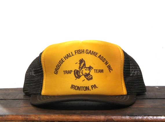 Vintage Trucker Hat Snapback Baseball Cap Grouse Hall Fish & Game
