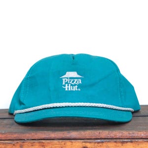 Vintage 80s Pizza Hut Restaurant Uniform Food Delivery Snapback Trucker Hat Baseball Cap Made In USA