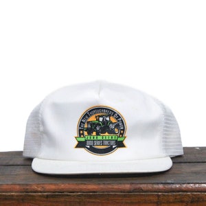 Vintage John Deere 8000 Series Tractors Farm Equipment Implements Machinery Thorobreds Of Power Trucker Hat Snapback Baseball Cap USA Made