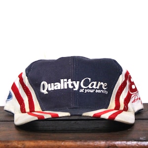 Vintage Distressed 90s Snapback Hat Baseball Cap Dale Jarrett #88 Ford Quality Care Credit Racing Nascar