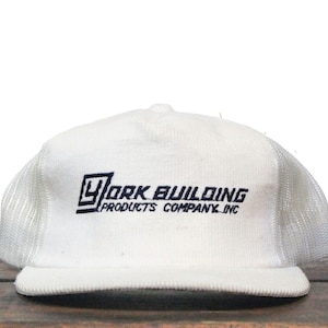Vintage Corduroy Trucker Hat Snapback Baseball Cap York Building Products Company Materials Hardware Construction Lumber Pennsylvania