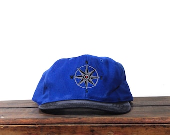 Vintage Distressed 90s Marlboro Compass Adventure Gear Cigarettes Tobacco Unstructured Strapback Hat Baseball Cap
