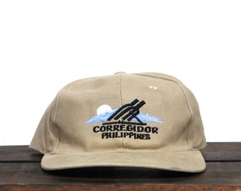 Vintage Corregidor Island Manila Bay Philippines Strapback Hat Baseball Cap