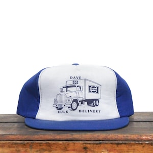 Vintage Strapback Trucker Hat Baseball Cap Dave Bulk Delivery Old Pepsi Cola Logo Soda Pop Drink Truck Driver
